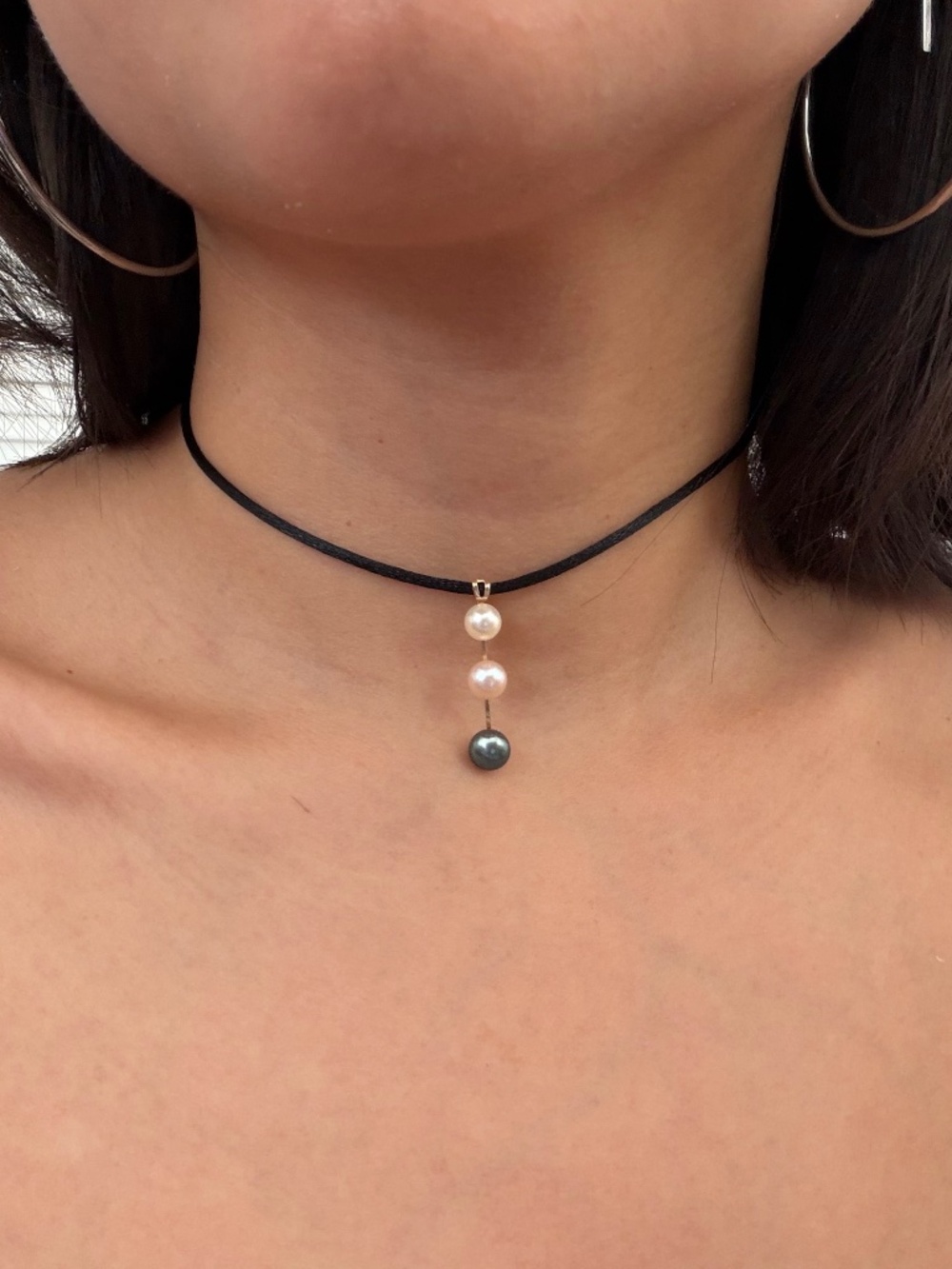10k Solid Yellow Gold Tri-color Pearl Elegant Pendant